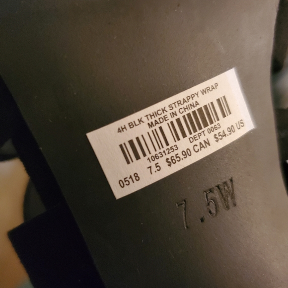 Black Strappy Lace-Up Heel Sandal (WW) - Picture 4 of 4